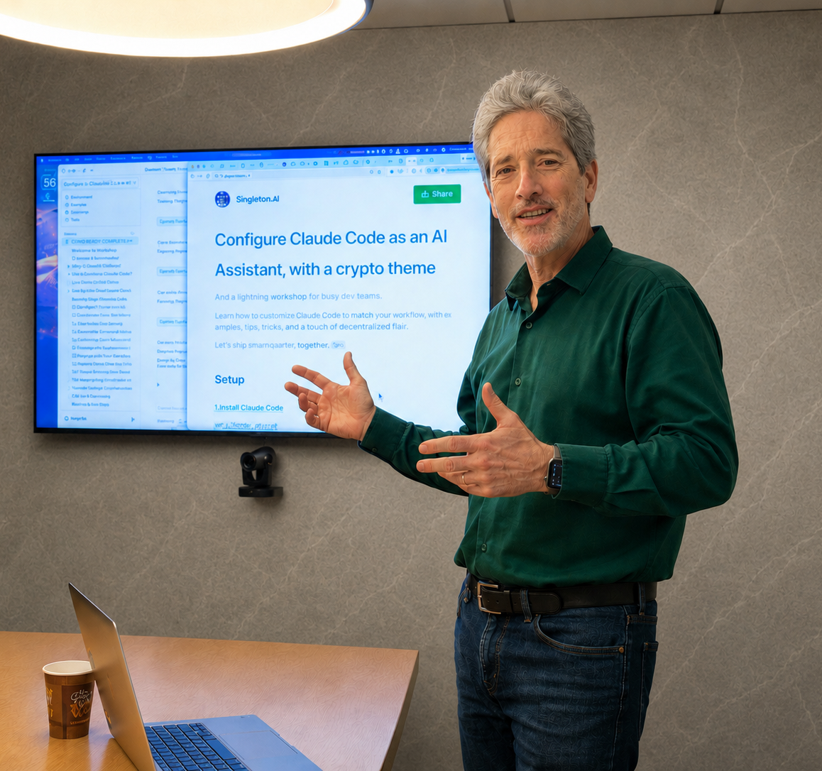 Andy Singleton leading an AI workshop