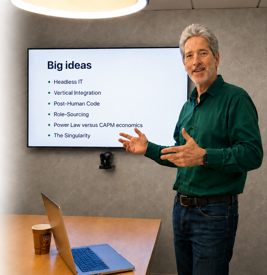 Andy Singleton presenting AI big ideas at a workshop